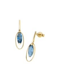 Luigi Merano® - Ohrhänger mit Blautopas, Gold 375 - blau