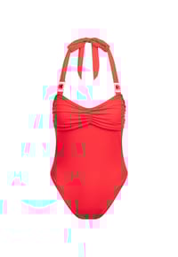 MODA MINX - Badeanzug Amour Rouched mit tollem Steinbesatz - Black