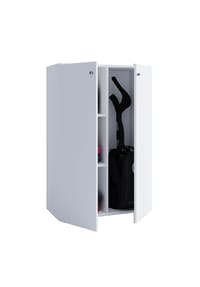 VCM. - Holz Besenschrank | 4 Fächer | Haushaltsschrank | Maße: B. 70 x H. 111 x T. 38 cm | 2 Drehtüren – Lona L - Buche