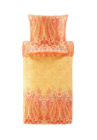 bassetti - Bettwäsche MERGELLINA aus satinierter Baumwolle und Reißverschluss - ORANGE