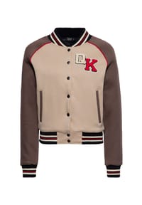 QUEEN KEROSIN - Collegejacke Chenille-Aufnäher mit Longhorn-Kopf auf dem Rücken und abgesetzte Raglanärmel Texas High Cheerleaders - braun