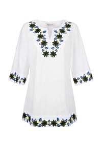Alba Moda - Tunika mit dekorativer Stickerei - weiß