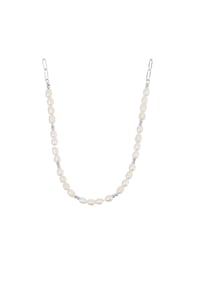 TOM TAILOR WOMEN - Damen Kette, Edelstahl mit Süßwasserzuchtperlen - SILBER