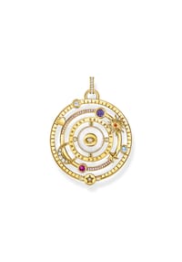 Thomas Sabo Glam & Soul - Kettenanhänger Halbkugel mit Auge bunte Steine - gelbgoldfarben