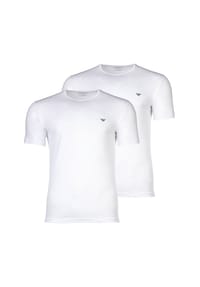 EMPORIO ARMANI - Herren T-Shirts, 2er Pack - CORE LOGOBAND, Rundhals, Regular Fit, Stretch Cotton - Blau