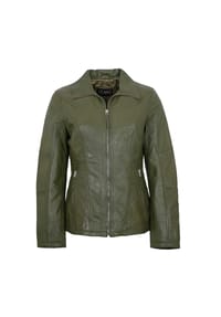 JILANI - Damen Lederjacke Lammnappa olive - olive