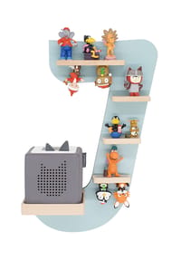 VCM. - My Home - Kinderregal Buchstabe J | hängend für Toniebox und Tonie Figuren | platzsparendes Regal | H. 47 x B. 32 x T. 19 | Wandregal Musikbox und Figuren Aufbewahrung Magneteinsätzen | Aufbewahrungsregal Holz - Grün