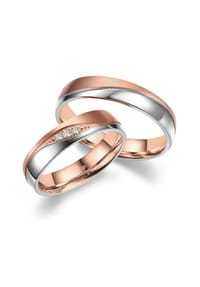 MARRYA MARRYA - MARRYA Edelstahl Ringe Trauringe Eheringe Partnerringe - Damen Ring - silber - rosé