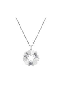 VANDENBERG - Damen Anhänger mit Kette, 585er Weißgold, 3 Diamanten zus. ca. 0,20 Karat - Weißgold