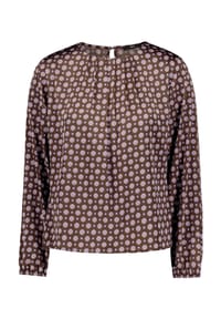 zero - Satin-Bluse mit Print. - Brown/Blue