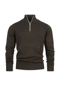 KRONSTADT - Strickpullover KSCarlo Half-Zip - Black