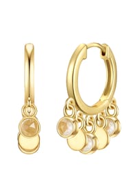 GLANZSTÜCKE MÜNCHEN - Damen Ohrringe aus 925/- Sterling Silber in Gelbgold mit Mondstein - gelbgold