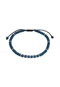 TRUE REBELS - Herren Armband aus Edelstahl in silber mit Hämatit - blau