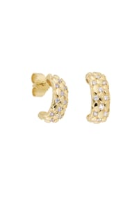 CARISSIMA Damen-Creolen Diamond Cut 375 Bicolor – Aus 9-karätigem Bicolor-Gold | Italienisch Inspiriertes Design
