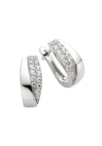 zeeme SILVER - Ohrringe 925/- Sterling Silber 28 Zirkonia - weiß