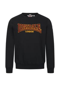 LONSDALE™ - Herren Rundhals Sweatshirt schmale Passform CREWNECK CLASSIC LL001 - Black/Oxblood/Yellow
