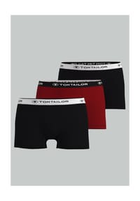 TOM TAILOR - Pants, Dreierpack, für Herren - 460 ROT-DUNKEL-UN