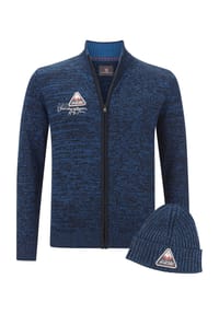 JAN VANDERSTORM - Strickjacke mit Mütze APKE - dunkelblau