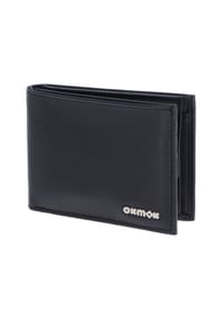oxmox® Leather - Leather Geldbörse RFID Schutz Leder 11 cm - schwarz-pure 2.0metal square