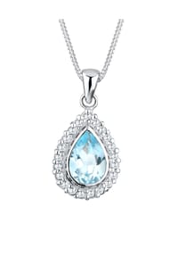 elli. - Halskette Elli Halskette Edel Tropfen Topas Zirkonia 925 Silber - Hellblau