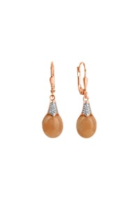 zeeme GEMSTONES - Ohrringe 925/- Sterling Silber 2 Mondstein - rot
