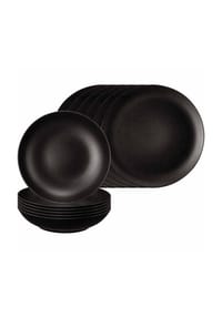 Seltmann Weiden Tafelservice Liberty Velvet Black 12er Set schwarz - LIBERTY VELVET BLACK - schwarz