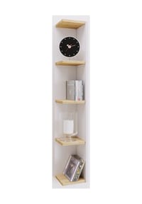 VCM. - Holzregal stehend | platzsparendes Regal | Maße: H. 97 x B. 15 x T. 17 cm | Elegantes Regal stehend | Aufbewahrungsregal | Bücherregal - Honsa - Anthrazit / Honig-Eiche