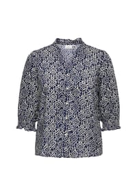 ONLY CARMAKOMA - Hemdbluse, 3/4-Arm, für Damen - 194962003 NIGHTSKY