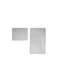 ZELLERFELD - WC-Set mit Diamant-Jaquard-Struktur - 2-teiliges Badematten-Set - Beige 60 x 100 cm