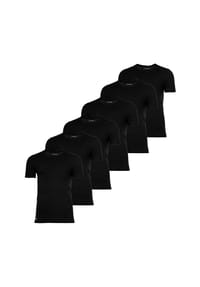 LACOSTE - Herren T-Shirts, 6er Pack - Essentials, Rundhals, Slim Fit, Baumwolle, einfarbig - Schwarz