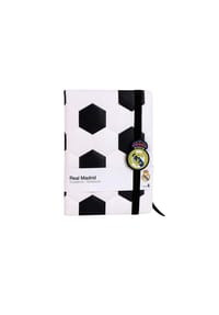 COFI - Real Madrid Notizbuch A5 gepolstert - offizielles Fanartikel Schreibhe - Weiß 21x15x1,5 cm