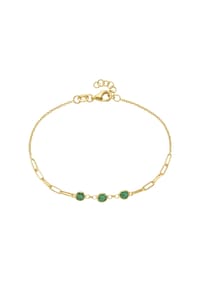 SMART JEWEL® - Armband Gliederkette, Zirkonia Steine, Silber 925 - grün