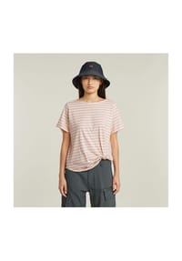 G-STAR RAW - T-Shirt, Knoten, für Damen - lt chalk-liquid pink stripe