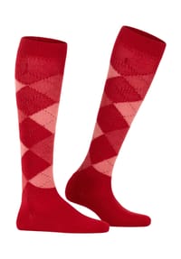 Burlington - Kniestrümpfe "Whitby", Argyle-Muster, Burlington-Clip, für Damen - 8226 ROT