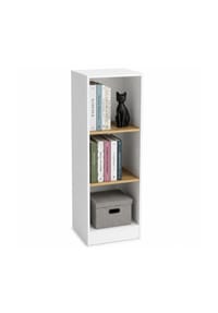 VCM. - Bücherregal für Aktenordner, Büroregal mit 3 Fächern, 38 x 114 x 30 cm, Standregal für Büro und Homeoffice - Dilos - Anthrazit / Honig-Eiche