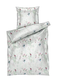 GALERIA home - Satin-Bettwäsche "Birds" - GRAU