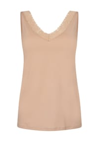 CALIDA - Natural Comfort Lace Unterhemd, Spitze, V-Ausschnitt, für Damen - 001 WEISS
