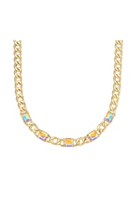 YOKOAMii - Damen Kette aus Messing in Gelbgold mit Glas - gelbgold