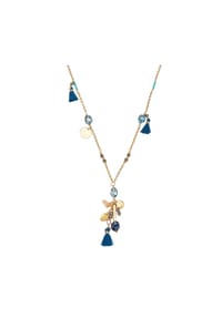 Luluandjane - Damen Kette aus Messing in Gelbgold mit Crystal - gelbgold
