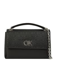 Calvin Klein - RE-LOCK Umhängetasche, Logo-Muster, Emblem, für Damen - 0GM BLACK MONOGRAM