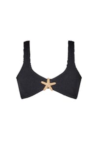 MODA MINX - Bikinioberteil Starfish Scrunch Crop Top mit tollem Seestern-Element - Black