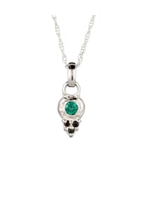 elli. - Halskette Zirkonia Synthetischer Smaragd Grün 925 Sterling Silber - Silber