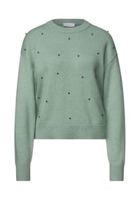 STREET ONE STUDIO - Strickpullover, Perlendetails, für Damen - 17950 MINT MEL.