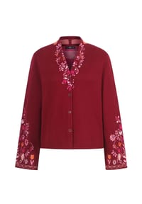 IVKO - Cardigan mit platziertem Motiv und eleganter Rückenfalte - black