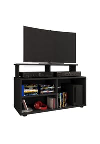 VCM. - TV Möbel | Lowboard | Fernsehregal mit ausreichend Stauraum | Maße H. 59 x B. 90 x T. 36 cm | Fernseh Möbel - Balansia - Schwarz
