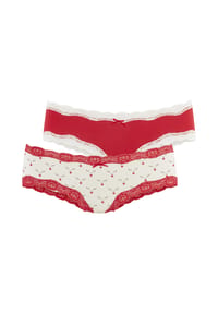 LASCANA - Panty, 2er-Pack, für Damen - 30827 AOP+GREEN XM