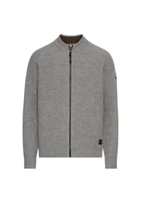 camel active - Strickjacke aus reiner Lammwolle - Steingrau