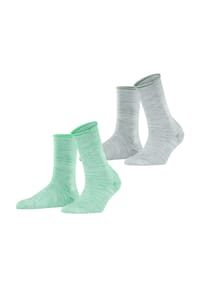 ESPRIT - Kurzsocken, 2er-Pack, Rollbündchen, für Damen - BEIGE/GRAU