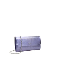 collezione alessandro® - Clutch Eleganz aus Leder, mit separaten Fächern - blau
