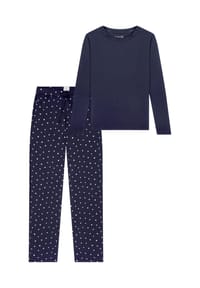 SCHIESSER - Schlafanzug Mix & Relax - Blau / creme